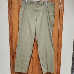 CABELA'S Men's 42 x 36 Chino Beige Khaki Flat Front Casual Dress Pants EUC